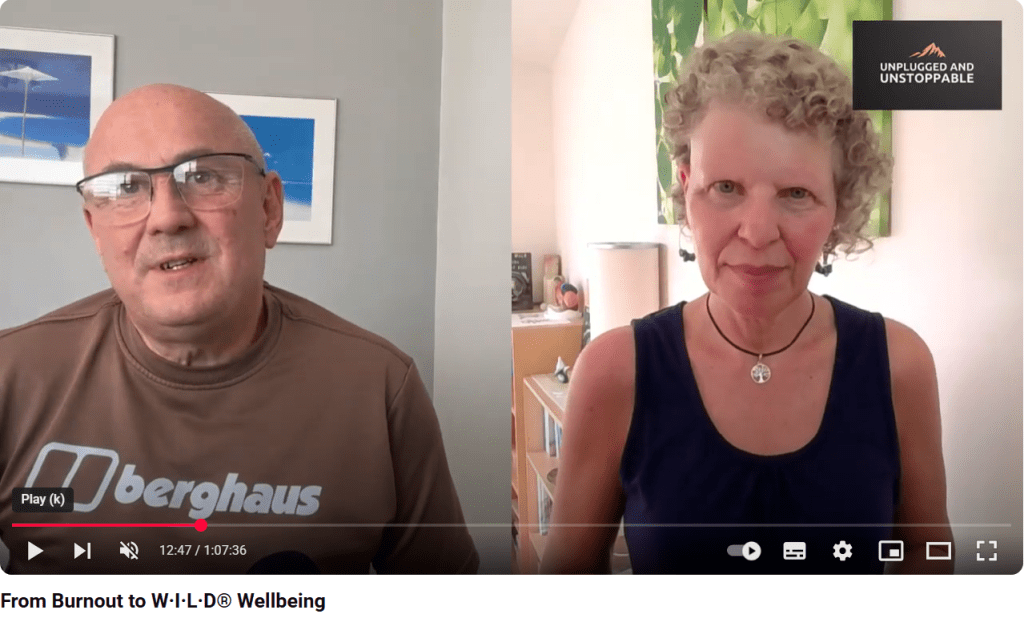 Screenshot of Robin Campbell and Robyn Harris speaking on the Unplugged and Unstoppable podcast